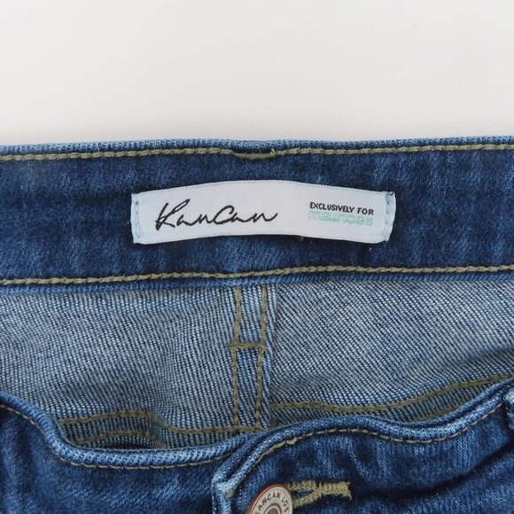 KanCan Womens 30 Dark Double Frayed Hem Skinny Ankle Jean 119010 Blue Denim - Picture 7 of 11